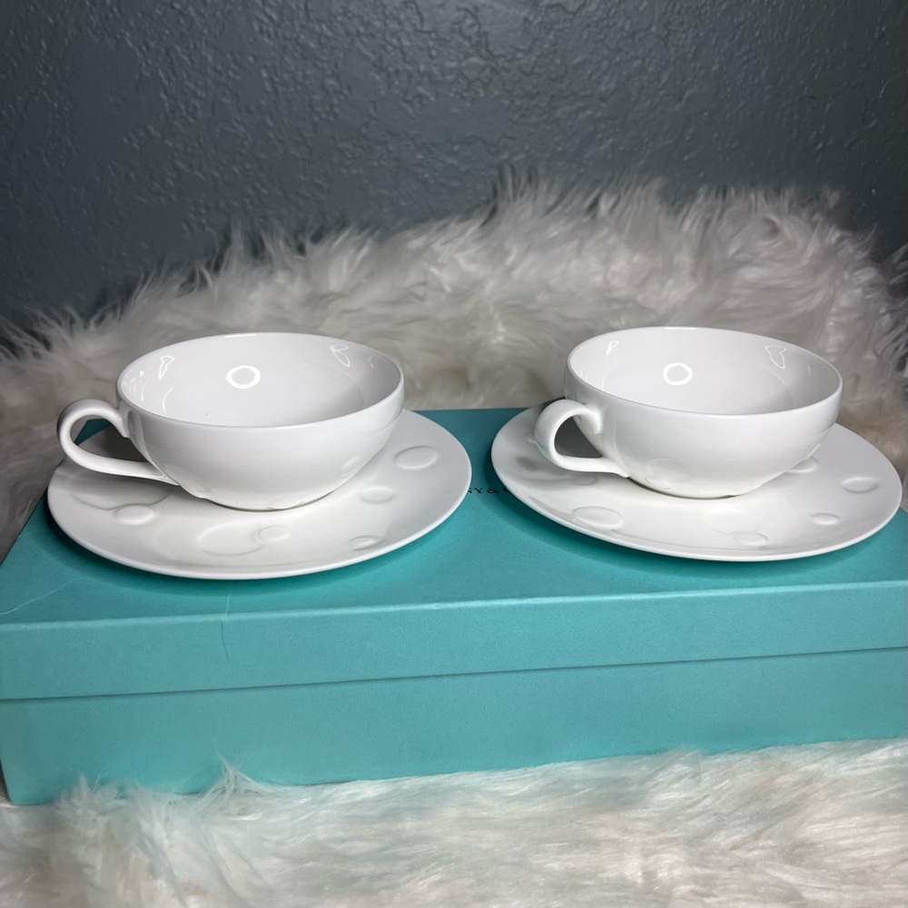 ❌SOLD❌Tiffany & Co. Moons White Tea Cup and Saucer 2 PC Set